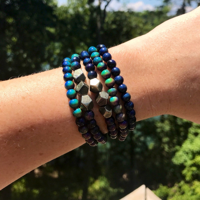 Mood Bracelet Mood Bead Bracelet Gemstone Mood Bracelet Etsy