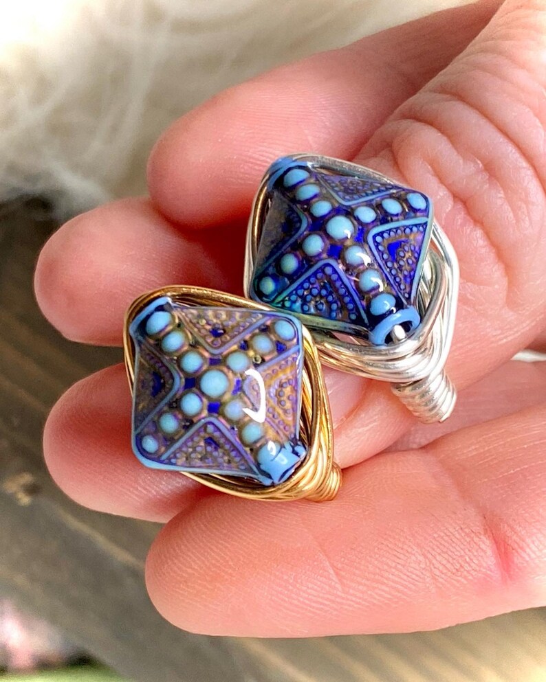 Mandala Mood Ring Color Changing Ring Flower Mood Ring Wire Etsy