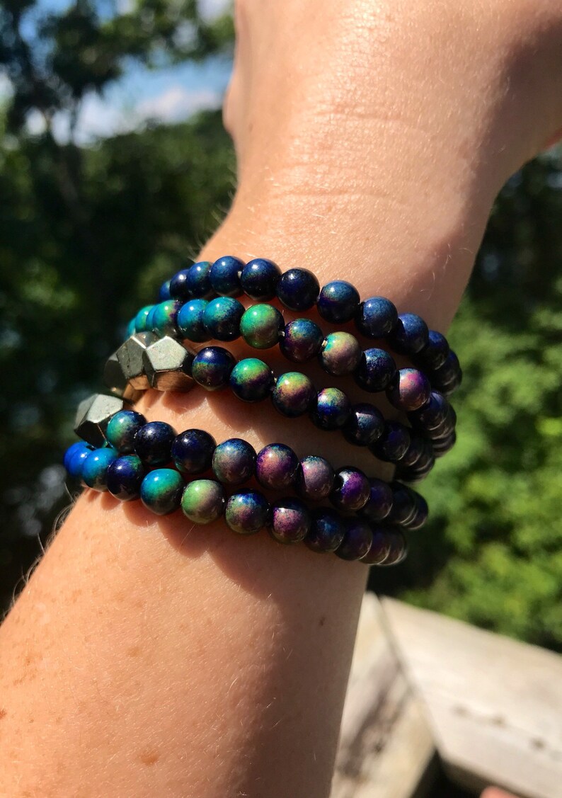 Mood Bracelet Mood Bead Bracelet Gemstone Mood Bracelet Etsy