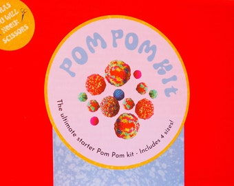 Pom Pom DIY Craft Starter Kit - Brights  Christmas Craft Fall Festive Decor Gifts
