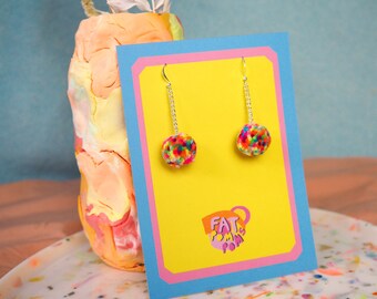 Mini Confetti Dangle Earrings  Fall Styles Christmas Gifts Stocking Stuffers