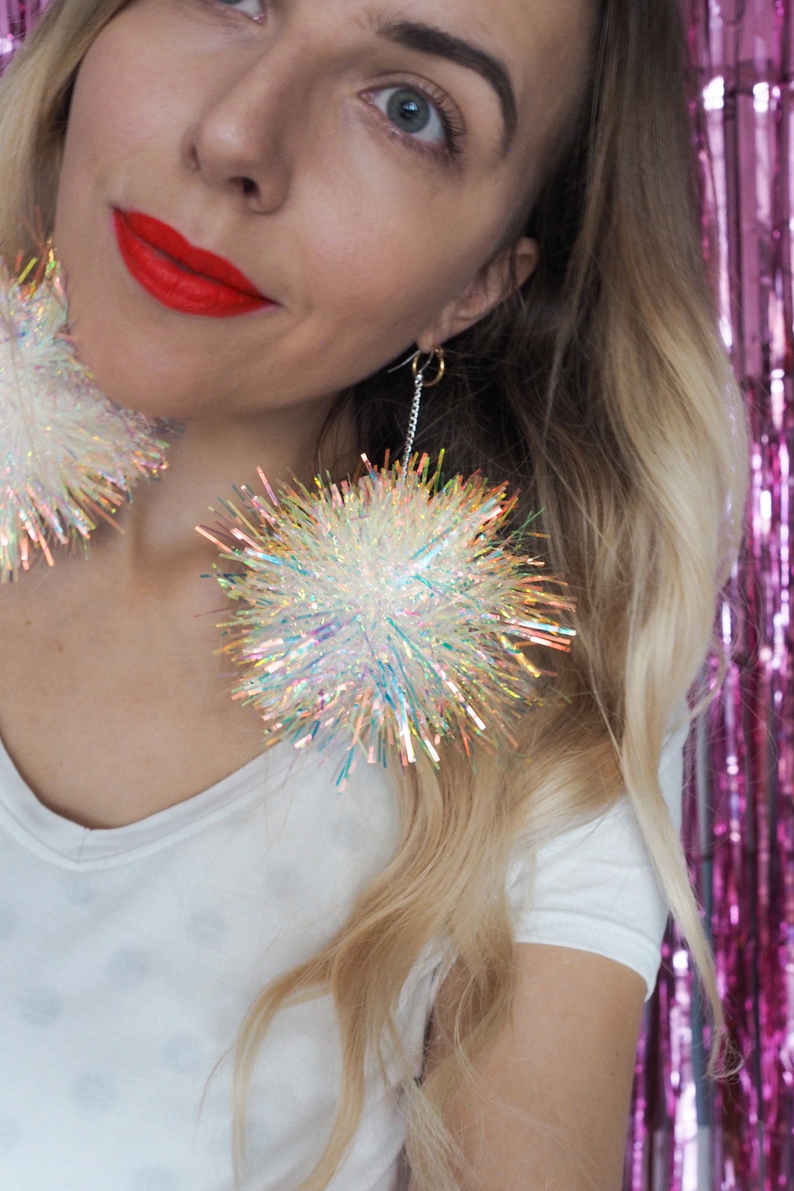 Tinsel Earrings Choose from Gold Plated Silver Plated or Etsy