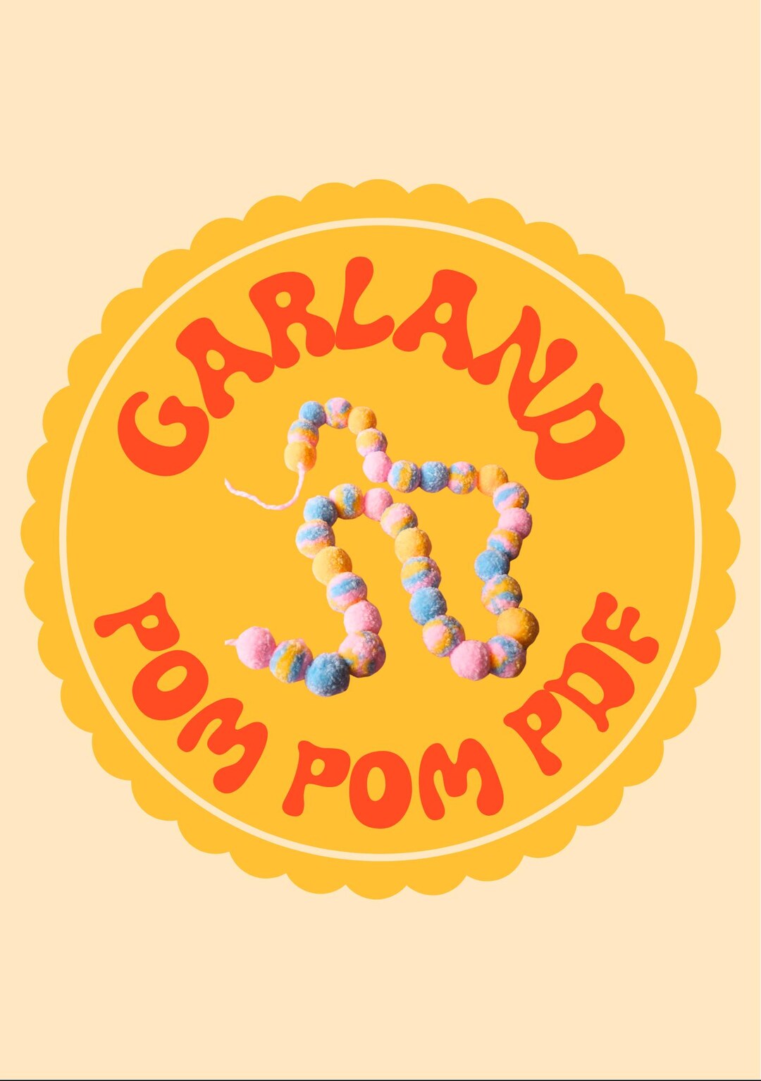 Pom Pom Garland Tutorial PDF, Beginner Yarn Garland Pattern, Pom Pom ...
