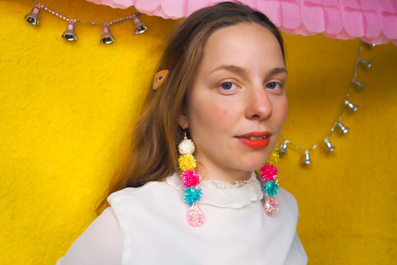 Statement Christmas Tinsel Resin Earrings Sterling Silver Etsy UK