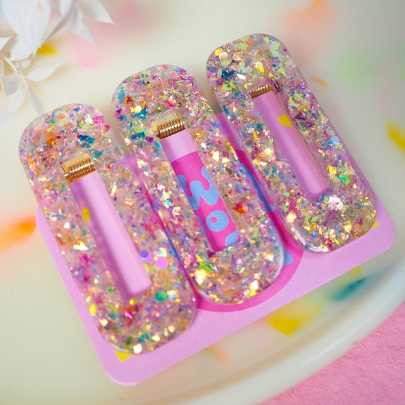 LIMITED EDITION Rainbow Glitter Hair Clips Etsy