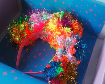 Tinsel Pom Pom Headband