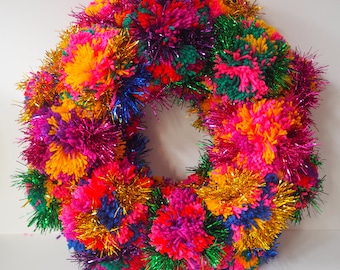 XL Tinsel Pom Pom Wreath Craft Kit Christmas Craft Fall Festive Decor Gifts