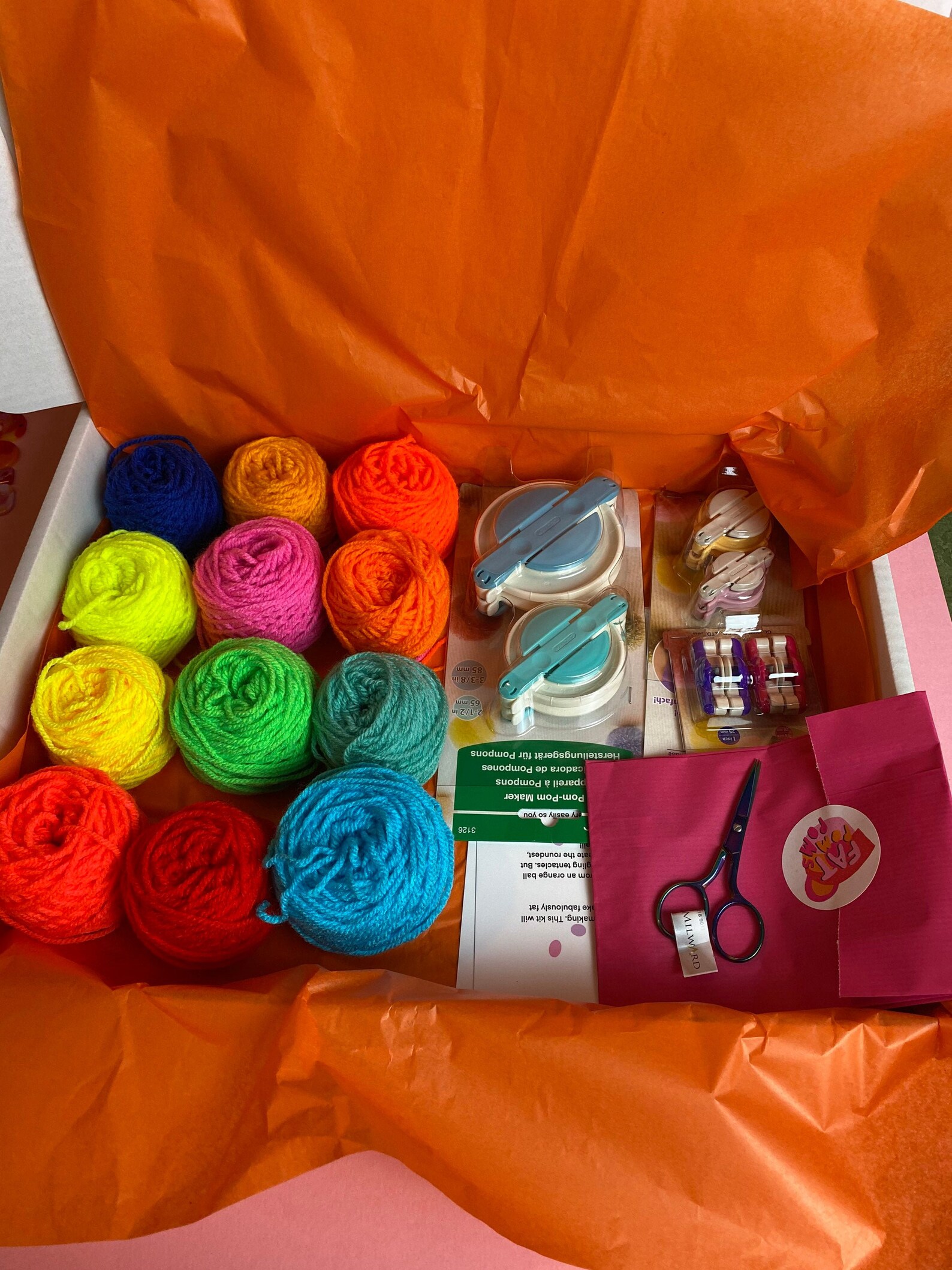 Pom Pom Starter Kit Bright Colour way Clover Pom Pom Makers Etsy