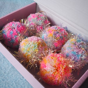 Pastel Tinsel Bauble Decorations