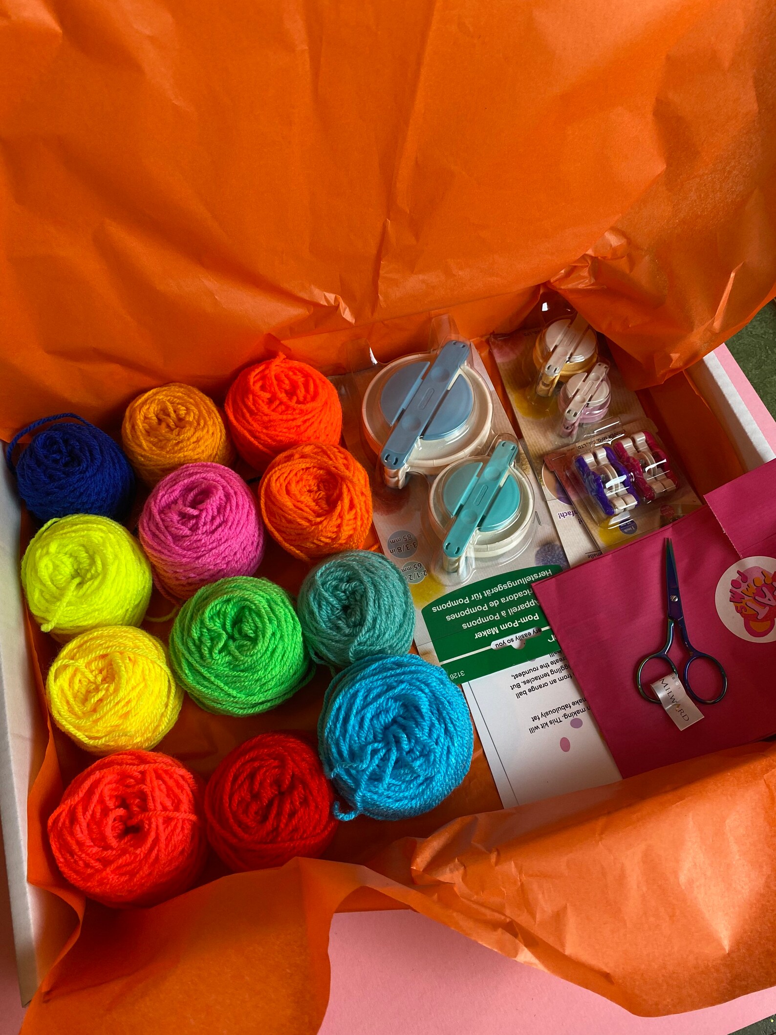 Pom Pom Starter Kit Bright Colour way Clover Pom Pom Makers Etsy