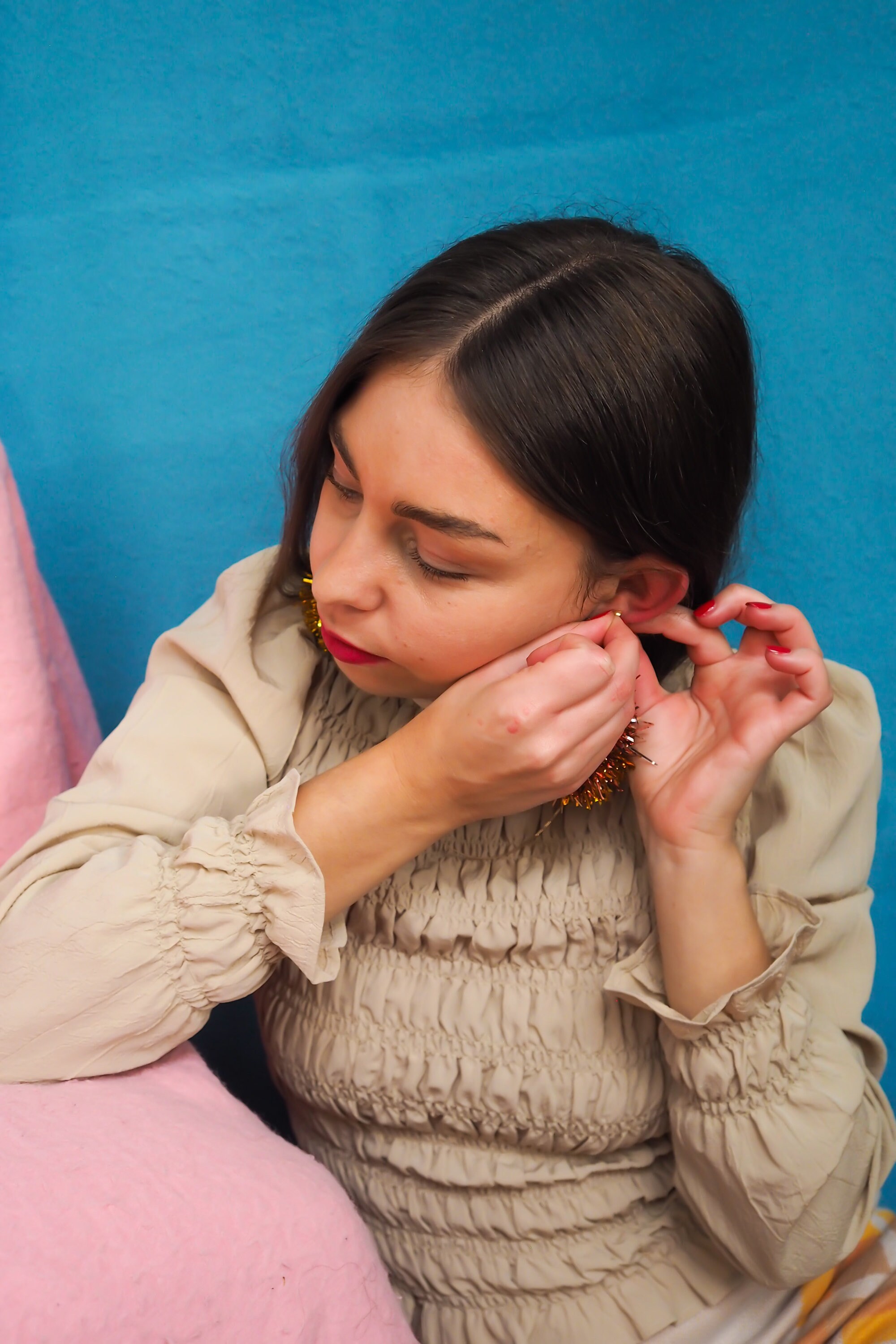 Tinsel Earrings Gold & Rose Gold Choose from Gold Plated Etsy