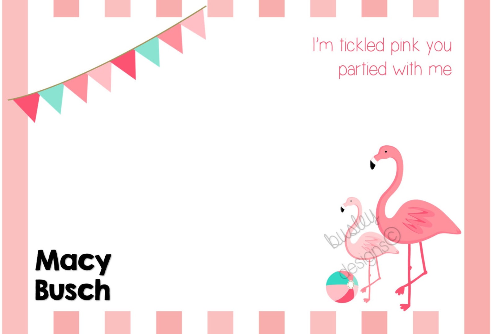 thank you template with flamingo images