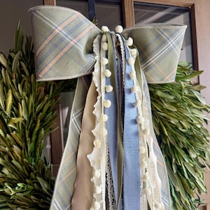 Cozy Cottage Ribbon Bundle Wreath Bow with a Clip - 24” Long