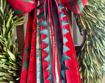Home for the Holidays Christmas Bundle Wreath Bow with a Clip - 24” Long