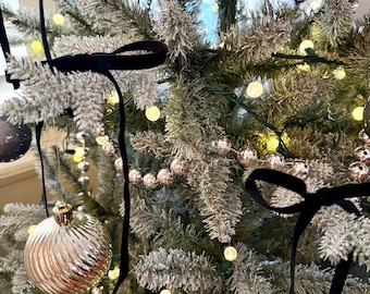Black Velvet Christmas Tree Bows (pack of 10)