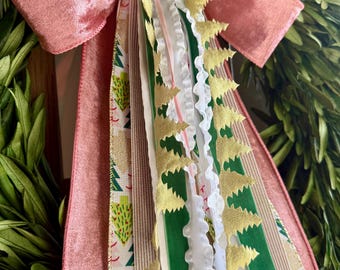 Pink Winter and Christmas Ribbon Bundle with a Bow