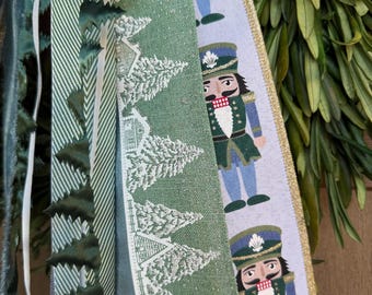 A Nutcracker Christmas Ribbon Bundle Wreath Bow with a Clip - 24” Long
