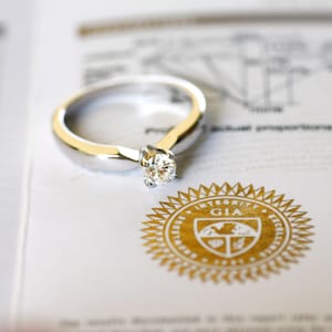 Diamond Elegant Gold Ring, GIA CERTIFIED Diamond ring, Personalized Engagement ring, Solitaire Proposal ring, Anniversary Diamond ring