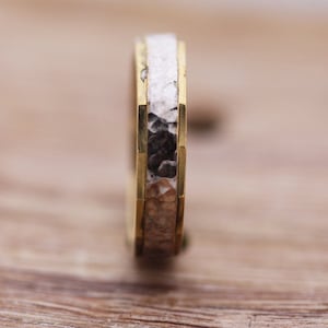 Hammered Wedding Band, 18K Yellow Gold Wedding Ring, Men&#39;s Wedding Ring, 14K Yellow Gold Wedding Ring, Silver wedding band, Mens gold band