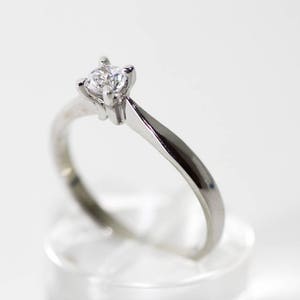 Brilliant cut Diamond engagement ring for her, Solitaire Wedding Ring, Diamond White gold ring, Anniversary White Gold Ring image 2