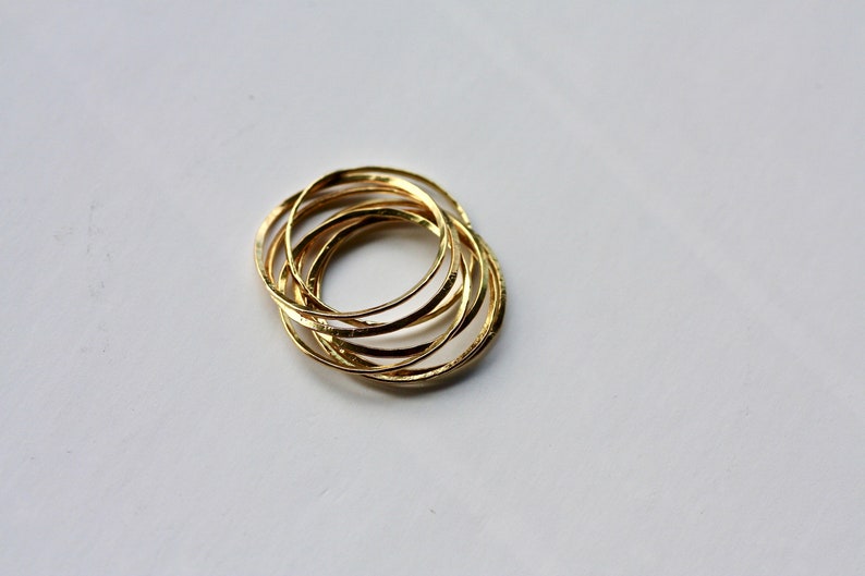 Interlocked gold ring / Minimalist Gold Ring / Solid Gold Stackable Ring for Women / Elegant gold ring Interlocked forever Christmas gift image 6