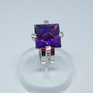 Handgemachte Sterling Silber Amethyst Statement Ring - Vergoldet