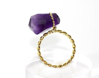 Handcrafted 18K Gold Amethyst Ring: February Birthstone