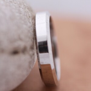 Engraved White Gold Wedding Band: Handmade Comfort Fit Ring