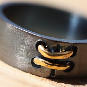 Zilveren trouwringen, vrouw vergulde Sterling zilveren ring, mannen vergulde trouwring, zwart zilveren herenband kerstcadeau