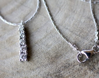 White Gold K18 Diamond necklace, Engagement Bride gift, Anniversary Gift Christmas gift, Christmas gift