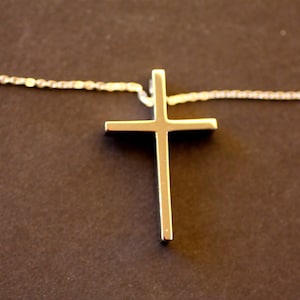 Cross Necklace for men, Personalized Baptism 14K Solid gold Cross Pendant, Engraved Cross Christian Jewelry, Protection Christmas  gift