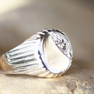 Engraved Sterling Silver Signet Ring: Personalized Monogram
