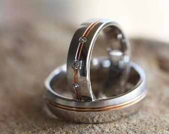 Personalized Wedding bands, White Gold ring, Rose Gold ring, Personalized ring, Engagement rings, Woman'sWedding band, Man's ring