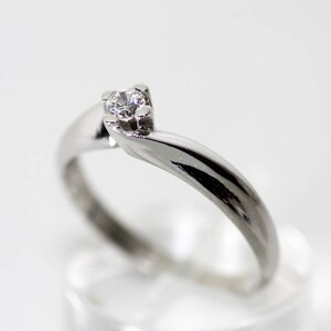 Jubiläum Weißgold Ring/Weißgold Ring/Brillantschliff Verlobungsring/Solitär Damen Ehering/Weißgold K18 Solitär