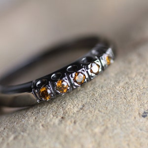 Yellow Sapphire ring | PInk Sapphire ring | White or yellow gold plated ring | Black Rhodium Sterling Silver ring, Handmade ring