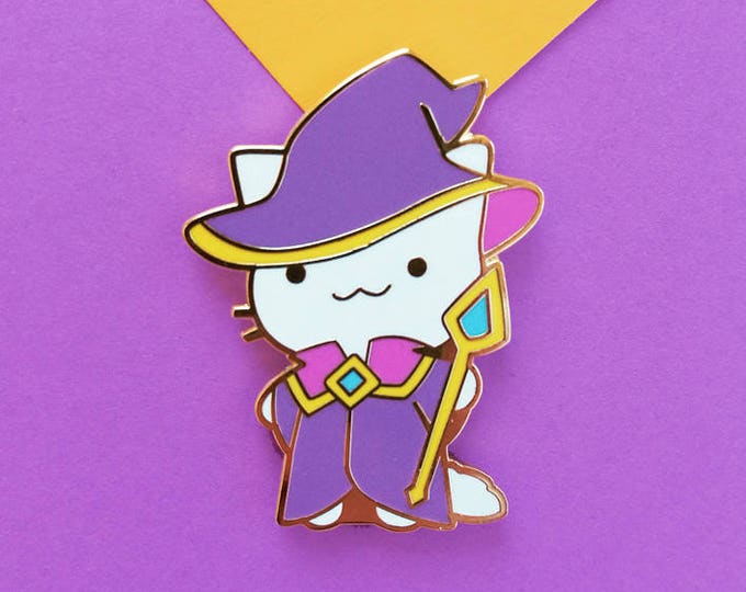 Magic Cat Pin Wizard Cat Enamel Pin - Etsy