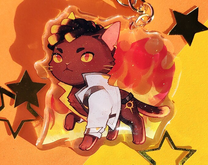 Valorant Phoenix Cat Keychain Etsy