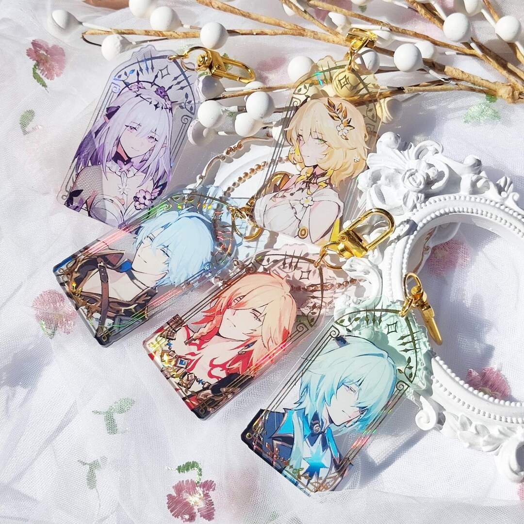 Hsr Cat Keychains HSR | Amphoreus Foil Keychains | Castorice Phainon Mydei Aglaea Anaxa ...