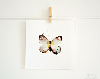 Watercolour Butterfly Painting PRINT - Signed Watercolour Giclee Print from Original Insect Painting - Gift - Nursery Art - 5x5" or 5x7"