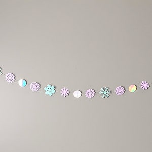 Paper Snowflake Garland Frozen Inspired Birthday Decorations Winter themed Party Decor Garlands for Kids Bedrooms image 4