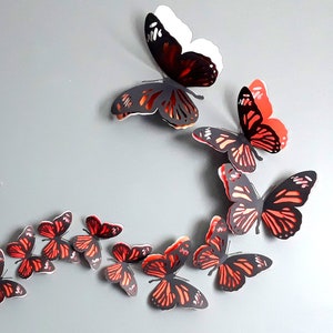 Décorations murales sur le thème des insectes, papillons monarques pour chambre de bébé, décalcomanies murales en papier insectes, décoration d'anniversaire insectes (prêt à être expédié)