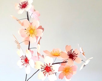 Cherry Blossom Branch - Paper Flower Bouquet - Gift for Her - Floral Home Decor - Centrepiece Arrangement