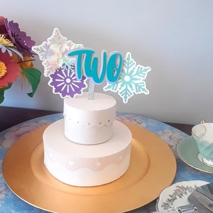 Snowflake Cake Topper - Frozen Inspired Cake Decorations - Winter Onederland Themed Party Decor