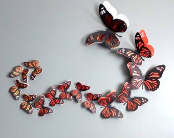 Paper Monarch Butterfly Wall Decor for Baby Nursery - Bug Themed Kids Room Decorations Room - Insect Paper Wall Decals