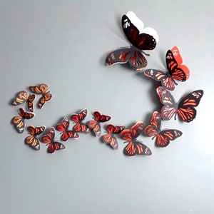 Paper Monarch Butterfly Wall Decor for Baby Nursery - Bug Themed Kids Room Decorations Room - Insect Paper Wall Decals