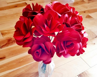 Bridal Bouquet Rose Paper Flower, Artificial Rose Centrepiece, Alternative Wedding Bouquet, Flower gift for her