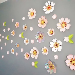 Cherry Blossom Flower Wall Mural - Blossom Art Home Decor - Baby Nursery Wall Backdrop