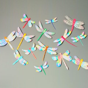 Paper Dragonfly Wall Decor for Baby Nursery - Bug Themed Decorations for Kids Room - Insect Paper Wall Decals