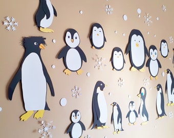 Penguin Wall Art Winter Wonderland, Bird Themed Party Decorations, Penguin Wall Decorations