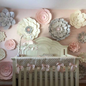 Paper Flower Wall Decor: DIY Wedding, Nursery Backdrop (Set of 15)